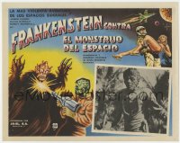 7g042 FRANKENSTEIN MEETS THE SPACE MONSTER Mexican LC 1965 great monster art, beware their stare!