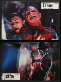 7g214 FREDDY'S DEAD 4 French LCs 1992 different images of Robert Englund as Freddy Krueger!