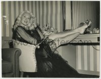 7h088 ADELE JERGENS deluxe 10.5x13.25 still 1940s the sexy blonde relaxing in her dressing room!