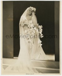 7h165 ELLEN DREW 10.25x12.75 still 1938 modeling Edith Head white satin wedding gown by Walling!