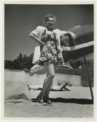 7h169 EVA GABOR 10.25x13 still 1941 modeling an Edith Head play & swim ensemble by Don English!