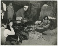 7h170 EVE OF ST. MARK candid 11x14 still 1944 director films Rola & Michael O'Shea on set in cave!