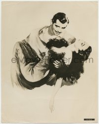 7h191 GONE WITH THE WIND deluxe 11.25x14 still R1947 best art of Clark Gable carrying Vivien Leigh!