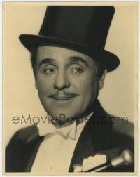 7h269 LEO CARRILLO deluxe 11x14 still 1930s head & shoulders portrait in tuxedo & top hat with cane!