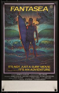 7j059 FANTASEA Aust special poster 1979 cool Sharp artwork of surfer & ocean!