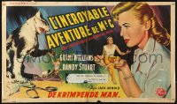 7j078 INCREDIBLE SHRINKING MAN Belgian 1957 classic sci-fi, cool different special effects artwork!