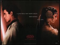 7j480 ATTACK OF THE CLONES teaser DS British quad 2002 Christensen & Natalie Portman, Star Wars!