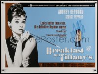 7j485 BREAKFAST AT TIFFANY'S British quad R2001 classic sexy Audrey Hepburn w/ George Peppard!