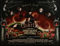 7j488 CHARLIE & THE CHOCOLATE FACTORY DS British quad 2005 Tim Burton directed, Johnny Depp as Willy Wonka!