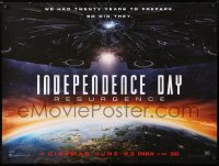 7j502 INDEPENDENCE DAY RESURGENCE teaser DS British quad 2016 Monroe, King, spaceship over earth!