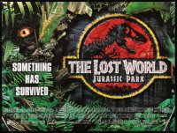 7j511 JURASSIC PARK 2 DS British quad 1996 The Lost World, Steven Spielberg, something has survived!