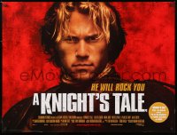 7j513 KNIGHT'S TALE DS British quad 2001 Heath Ledger in armor, Paul Bettany, Shannyn Sossamon