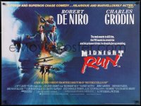 7j539 MIDNIGHT RUN British quad 1988 Robert De Niro with Charles Grodin who stole $15 million!