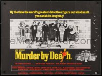7j543 MURDER BY DEATH British quad 1976 Peter Sellers, great Charles Addams art of cast by dead body!