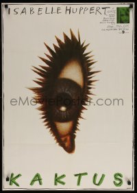 7j174 CACTUS East German 23x32 1989 Isabelle Huppert, artwork of cactus eye by Ernst!