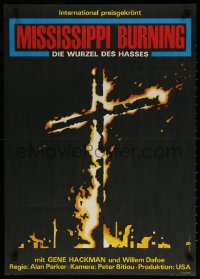 7j200 MISSISSIPPI BURNING East German 23x32 1989 Gene Hackman, Willem Dafoe, burning cross!