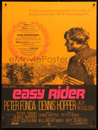 7j285 EASY RIDER French 23x31 R1980s Peter Fonda, motorcycle biker classic directed by Dennis Hopper