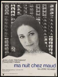 7j310 MY NIGHT AT MAUD'S French 24x32 1969 Eric Rohmer's Ma nuit chez Maud, Francoise Fabian!