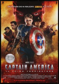 7j724 CAPTAIN AMERICA: THE FIRST AVENGER Italian 1sh 2011 Chris Evans, Marvel Comics, cast montage!