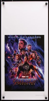 7j736 AVENGERS: ENDGAME Italian locandina 2019 Marvel, dark montage with Hemsworth & cast!