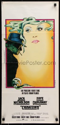 7j746 CHINATOWN Italian locandina 1974 art of Jack Nicholson & Faye Dunaway by Pearsall, Polanski