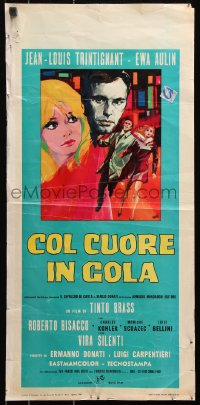 7j753 DEADLY SWEET Italian locandina 1967 art of Jean-Louis Trintignant & Ewa Aulin by Avelli!