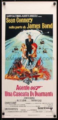 7j758 DIAMONDS ARE FOREVER Italian locandina 1971 McGinnis art of Sean Connery as James Bond!