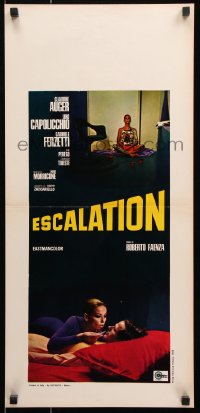 7j766 ESCALATION Italian locandina 1968 sexy nude Claudine Auger wearing only body paint & more!