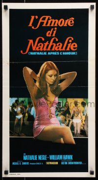 7j799 LOVE UNDER AGE Italian locandina 1970 Nathalie apres l'amour, sexy Nathalie Nell undressing!