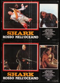 7j840 DEVIL FISH group of 4 Italian 19x27 pbustas 1985 Lamberto Bava's Shark: Rosso nell'oceano!