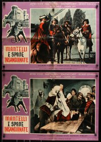 7j846 MANTELLI E SPADE INSANGUINATE group of 7 Italian 19x27 pbustas 1959 the three musketeers!