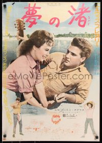 7j902 FOLLOW THAT DREAM style B Japanese 1962 great image of Elvis Presley & sexy Anne Helm on beach!