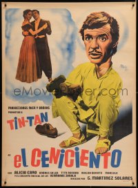 7j003 EL CENICIENTO Mexican poster 1952 cool Josep Renau artwork of German Valdes as Tin-Tan!