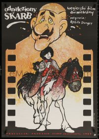 7j038 TREASURE OF SWAMP CASTLE Polish 27x37 1987 Attila Dargay, cool Dybowski cartoon artwork!