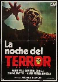 7j384 BURIAL GROUND Spanish 1983 Le notti del terrore, cool completely different zombie artwork!