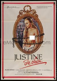 7j407 JUSTINE DE SADE Spanish 1979 different art of Arno in the title role by Macario Mac Gomez!