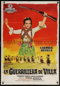 7j410 LA GUERRILLERA DE VILLA Spanish 1969 completely different Jano art of sexy Carmen Sevilla!