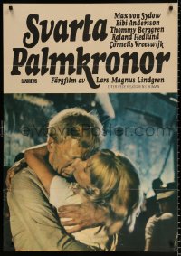 7j089 BLACK PALM TREES Swedish 1968 Lars-Magnus Lindgren's Svarta palmkronor, Max von Sydow