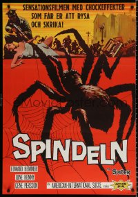 7j093 SPIDER Swedish 1961 Bert I. Gordon horror, it MUST eat YOU to live, different art!