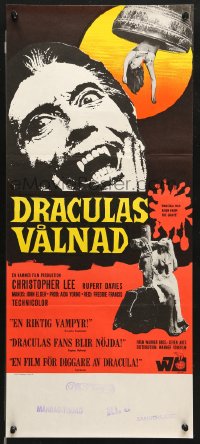 7j096 DRACULA HAS RISEN FROM THE GRAVE Swedish stolpe 1969 Hammer, Christopher Lee, sexy vampires!
