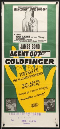 7j098 GOLDFINGER Swedish stolpe 1964 three great images of Sean Connery as James Bond 007!