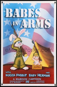 7k536 BABES IN ARMS Kilian 1sh 1988 Roger Rabbit & Baby Herman in Army uniform with rifles!