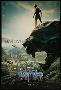 7k556 BLACK PANTHER teaser DS 1sh 2018 Chadwick Boseman in the title role as T'Challa!