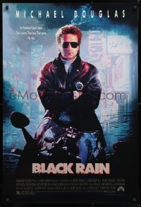 7k557 BLACK RAIN 1sh 1989 Ridley Scott, Michael Douglas is an American cop in Japan!