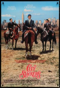 7k576 CITY SLICKERS int'l 1sh 1991 great artwork of cowboys Billy Crystal & Daniel Stern!