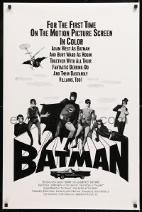 7k196 BATMAN 23x35 commercial poster 1980s DC Comics, art of Adam West & top cast!