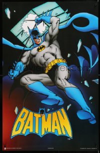 7k197 BATMAN 22x34 Canadian commercial poster 1989 full-length art of The Caped Crusader, skylight!