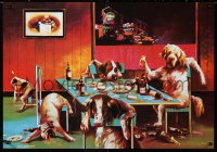 7k210 DOGS PLAYING POKER 19x27 Thai commercial poster 1990s dogs smoking and more, neon signs!