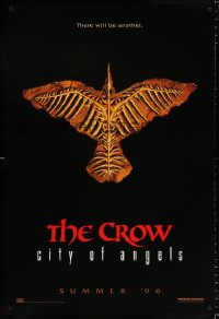 7k591 CROW: CITY OF ANGELS teaser DS 1sh 1996 Tim Pope directed, cool image of the bones of a crow!
