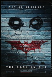 7k598 DARK KNIGHT teaser 1sh 2008 why so serious? cool graffiti image of the Joker's face!